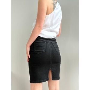 Y2K Black Denim Skirt